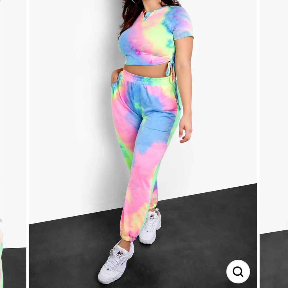 ✨🌈Rainbow Tie Dye Crop Top & Jogger Set RebDolls